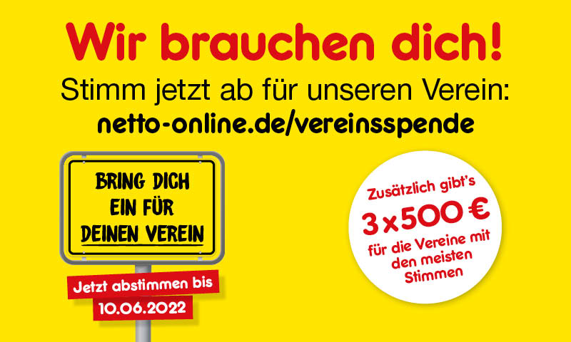 Wir brauchen dich! 
Stimm jetzt ab für unseren Verein:
netto-online.de/vereinsspende/inklusionskinder-Ostthueringen-e.V..vhtm
Jetzt abstimmen bis 10.06.2022